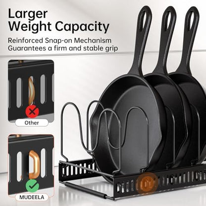 MUDEELA Expandable Pot Pan Lid Organizers inside Cabinet, 10 Divider 2-Pack