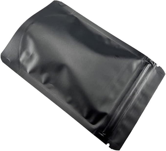 PABCK Stand-Up Resealable Heat Seal Bags 3.55mil Thick Mylar Frosted Black Foil Sealed Bags 50 Pieces 3.35x5.1 inch for Zip Packaging Lock Food Storage Pouch