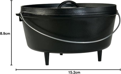 Lodge 10 Quart Pre-Seasoned Cast Iron Camp Dutch Oven