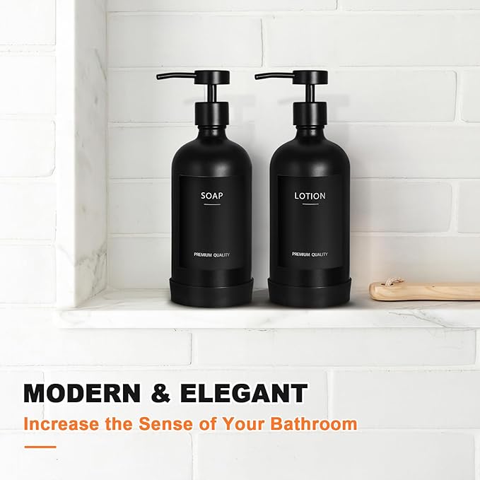Black Glass Soap Dispenser