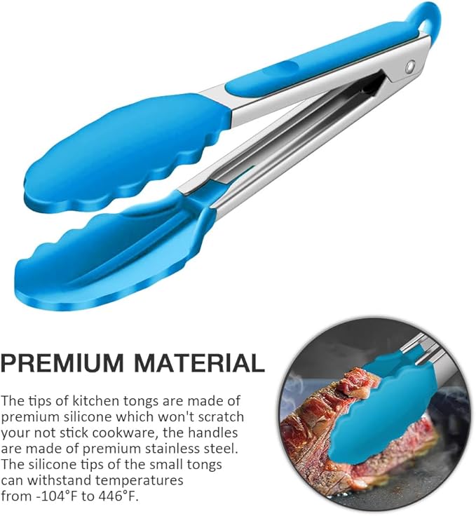 Small Serving Tongs Set of 3, Mini Tongs