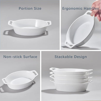 ONEMORE Oval Au Gratin Baking Dish, 20 oz Small Casserole Dishes