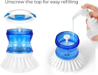 Dish Brush with Soap Dispenser, Firm Bristles Dish Scrubber