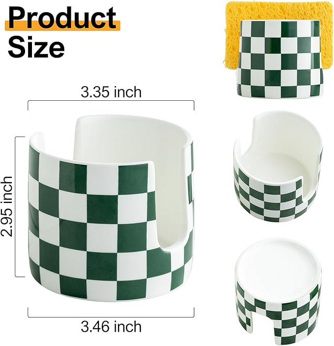 Zoeeker Ceramic Kitchen Sponge Holder, Dish Sponge Holder Suitable