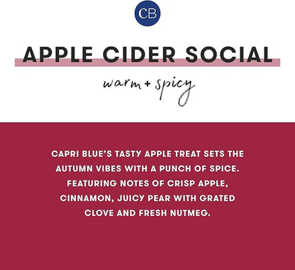 Capri Blue Glimmer Petite Signature Jar Candle - Apple Cider Social Scented Candle with Ombre Glass Candle Holder - Luxury Aromatherapy Candle - Red and Gold (8 oz)