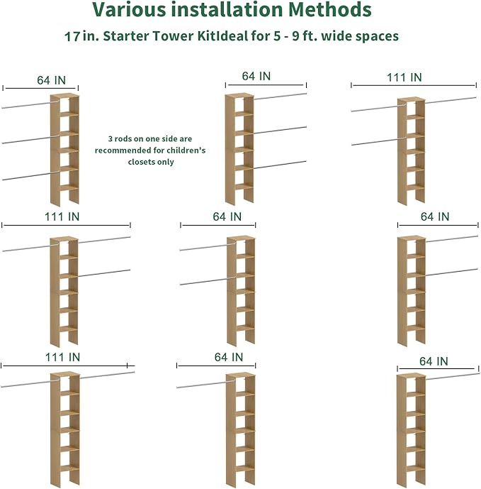 Closet System, Wood Tower Storage