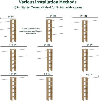 Closet System, Wood Tower Storage