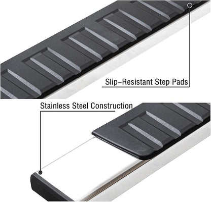 COMNOVA AUTOPART Running Boards Compatible with Vehicle Nissan Frontier 2005-2026 Crew Cab, Frontier Side Steps for Easy Access Nerf Bars, Stainless Steel, 6 Inch Step Bar.