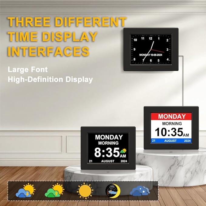 8‘’ Digital Calendar Day Clock, Gifts