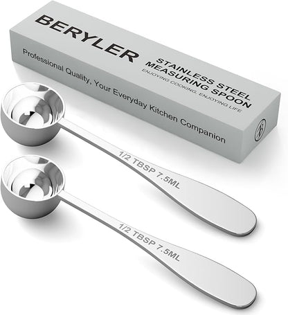 2PCS 1/2tbsp Single Measuring Spoon, Stainless Steel Individual Teaspoon