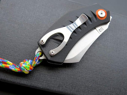 Eafengrow EF85 Folding Knife with Clip Stone Wash D2 Steel Blade G10 Handle Pocket Knife Ball Bearing Flipper Outdoor Camping Survival EDC Tool Knives(black)