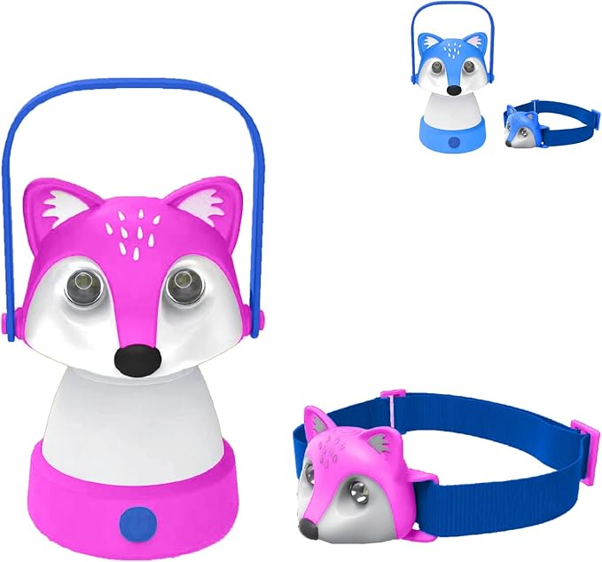 Kids Camping Essentials ??LED Kids Lantern and Rechargeable Kids Headlamp Set | Multiple Purposes Kids Nightlight/Flashlight Toys ?“Holiday, Halloween N Birthday Gifts for Toddlers and Kids (Pink)