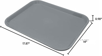 Carlisle FoodService Products Cafe Fast Food Cafeteria Tray with Patterned Surface for Cafeterias, Fast Food, And Dining Room, Plastic, 17.87 X 14 X 0.98 Inches, Red, (Pack of 12)