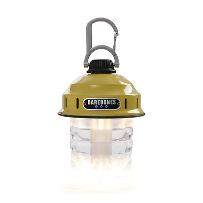 Barebones Beacon Hanging Light ??Dusty Yellow, Rechargeable LED Camping Lantern with Adjustable Brightness ??Weatherproof Vintage-Style Hanging Lantern for Outdoor Adventures and Year-Round Use