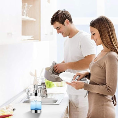 Dish Soap Dispenser Stainless Steel Case Acrylic Liner Hand Pump Dispenser