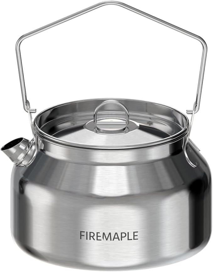 Fire-Maple Antarcti Portable 1.2 Liter Lightweight Stainless Steel Camping Kettle | Durable and Portable Camp Tea Pot | Ideal for Bushcraft and Outdoor Campfire Use