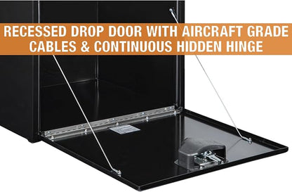 Buyers Products 1703330 Black Steel Underbody Truck Tool Box – 16 x 14 x 18 Inch - Truck Bed & Underbelly RV Storage Box, Locking T-Latch, Weather-Resistant, Heavy-Duty Flatbed Job Box, Made in USA