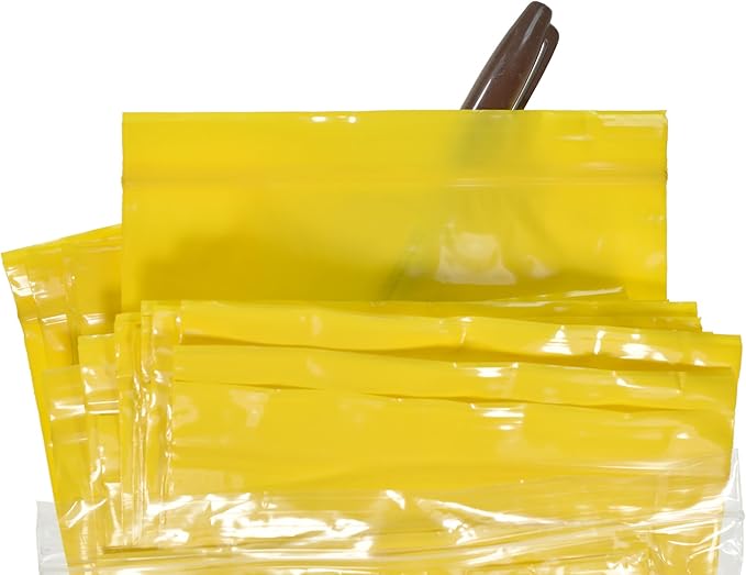 uGems 6" x 9" Yellow Resealable Zipper Bags -100 Pack of Opaque Plastic Storage Bags for Privacy, Light Protection, and Food Storage Ideal for Crafts, Tools, Office Supplies, r69yl-100