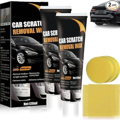 Scratch Remover for Vehicles - Car Paint Scratch Remover with Sponge & Wipe, Car Scratch Repair Kit for All Color, Auto Detailing Polish for Light to Deep Scratches (2PCS)