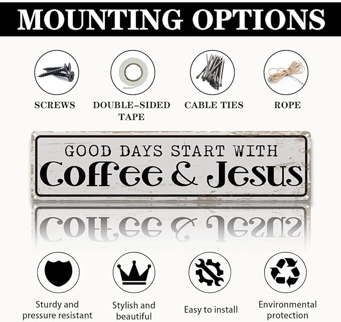 Coffee Signs for Coffees Station Decor, Good Days Start