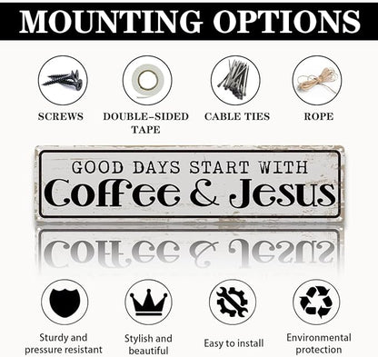 Coffee Signs for Coffees Station Decor, Good Days Start