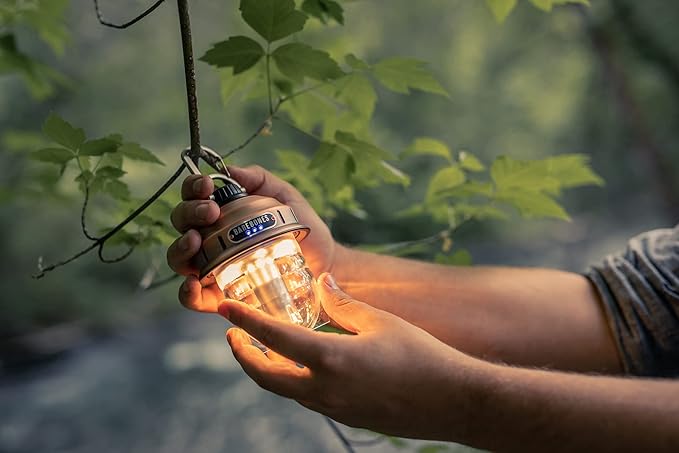 Barebones Beacon Hanging Light ??Copper, Rechargeable LED Camping Lantern with Adjustable Brightness ??Weatherproof Vintage-Style Hanging Lantern for Outdoor Adventures and Year-Round Use