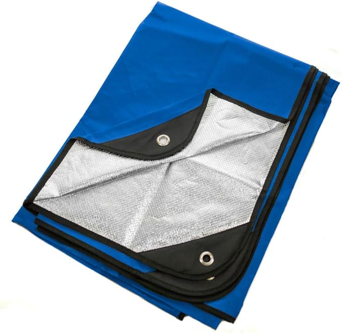 Arcturus Insulated Tarp | Reusable Heavy Duty Thermal Survival Blanket ??60 x 82 in, Reflects 90% Body Heat, Waterproof, Windproof, 3-Layer Design, Reinforced Grommets, Blue