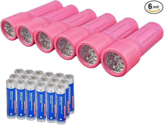 9-LED Mini Flashlight, Small Multicolor Flashlights with Lanyard, Batteries Included, for Hurricane Supplies Party Favors, Gift, Christmas Gifts Stocking Stuffers