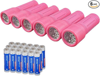 9-LED Mini Flashlight, Small Multicolor Flashlights with Lanyard, Batteries Included, for Hurricane Supplies Party Favors, Gift, Christmas Gifts Stocking Stuffers