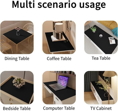 Table Protector - 42x68 Inch Waterproof Easy to Clean Can Conceal Flaws Protector The Table Top from Scratches Used for Dining (Black+Black 42x68)