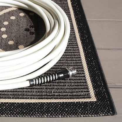 SAFAVIEH Washable Rug Outdoor Courtyard Collection - 2'3" x 12' Runner, Black & Sand, Non-Shedding & Easy Cleaning, Ideal for Patio, Entryway, Mudroom, Hallway, Kitchen (CY1906-3908)