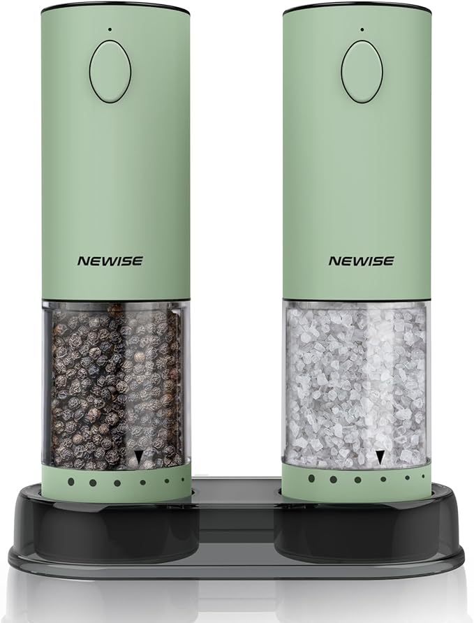 Newise Electric Salt and Pepper Grinder Set Rechargeable