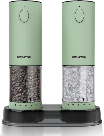Newise Electric Salt and Pepper Grinder Set Rechargeable