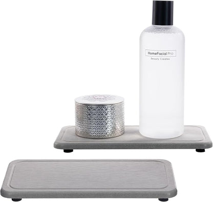 NiuYichee 2 Pcs Water Absorbing Stone Trays, Kitchen/Bathroom Sink Soap Dish