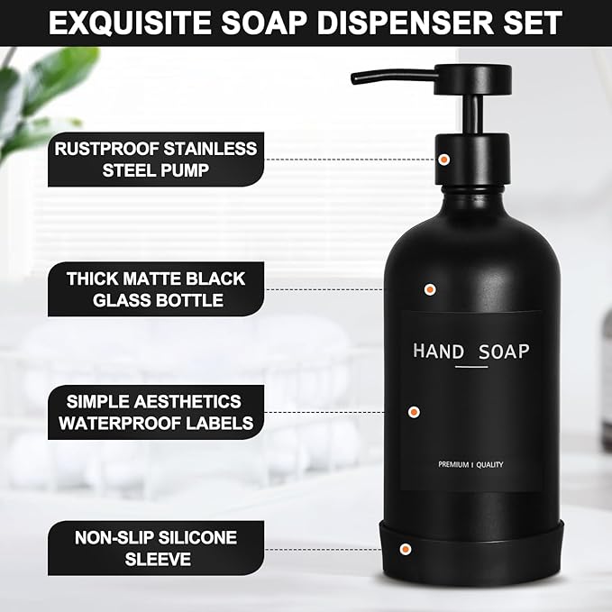 Black Glass Soap Dispenser