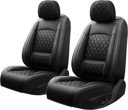 Car Seat Covers Compatible with Hyundai Palisade 2020-2026 - Waterproof & Breathable Luxury Leather All-Weather Seat Cushions Protectors, Airbag Compatible, Only 2 Front seat Covers (Black)