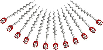 12 Pcs 12" Aluminum Ground Anchors, Tent Stakes Heavy Duty for Swing Set Anchors Screw in Kit for Tents, Canopies, Sheds,Amusement Facilities,Swing Sets Outdoor