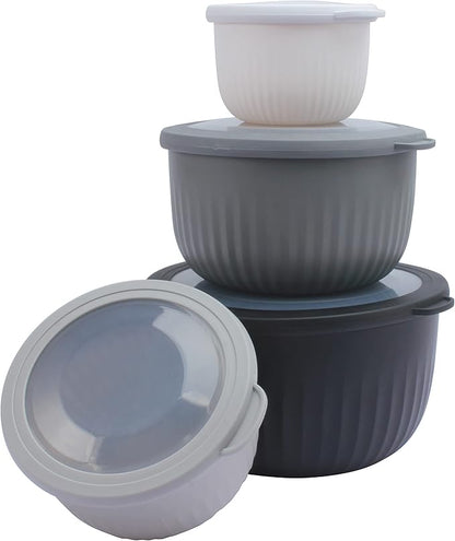 COOK WITH COLOR Prep Bowls with Lids- Wide and Deep Nesting Plastic Small