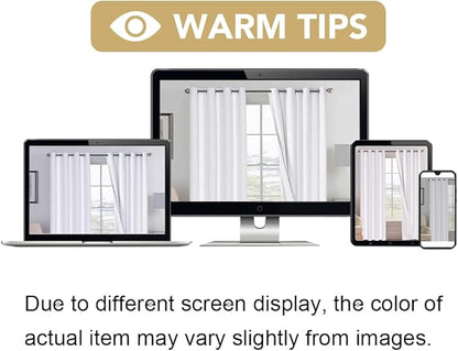H.VERSAILTEX Pure White Curtains 96 inches Long, 100% Blackout Curtains