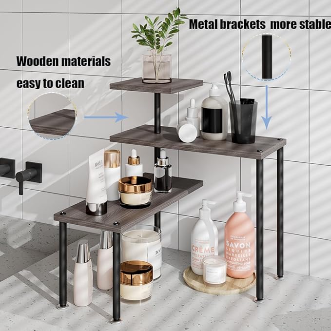 Countertop Organizer Organization 3 Tier Kitchen Corner Shelves Adjustable