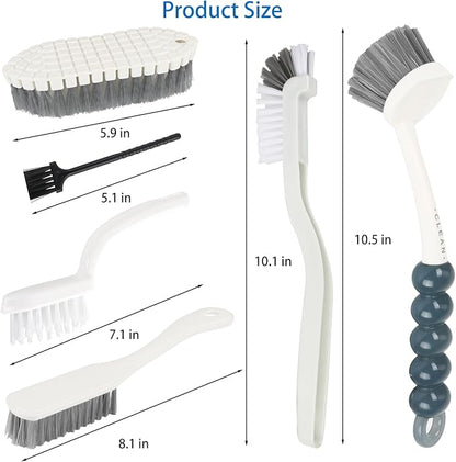 6 Pack Multipurpose Household Cleaning Set, Deep Cleaning Brush Set