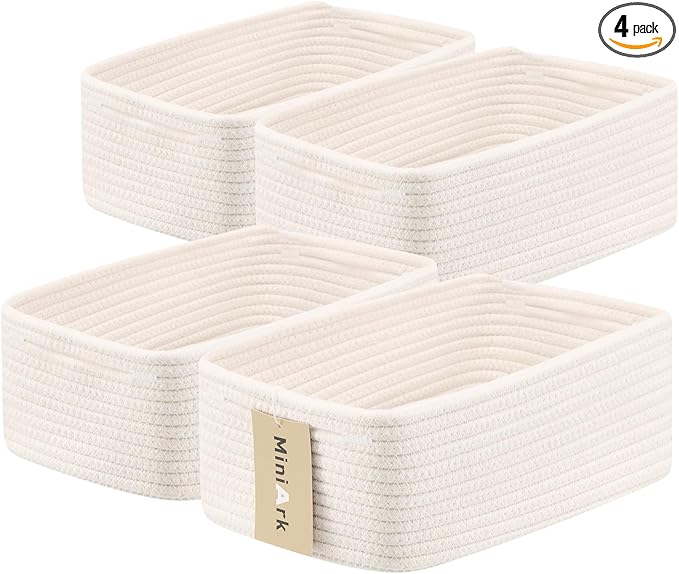 MiniArk Small Storage Baskets for Organizing | Closet Organizer Bins | Shelf