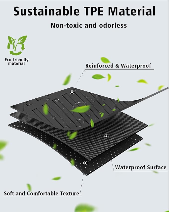 Floor Mats & Cargo Liner Custom Fit for Ford Escape Hybrid 2020-2025 2026 (NOT Fit Gas) All Weather TPE Rubber Trunk Mat Anti-Slip Full Set Automotive Floor Liners for Escape 2025 Accessories