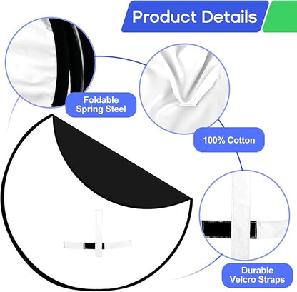 Portable Black White Screen Chair, 57 in Screen Backdrop