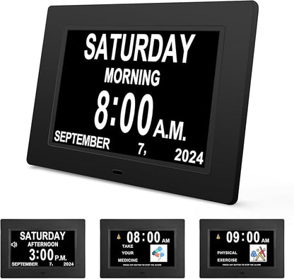 JALL 【2024 New】 Digital Calendar Dementia Day Clock, 7 Inch Large Screen Display