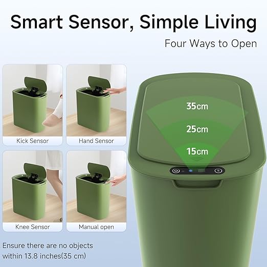TIPGO 5 Gallon Motion Senor Bathroom Trash Can