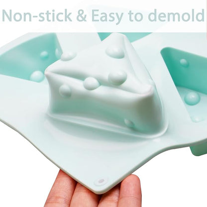 Cheese Silicone Molds for Mousse Cake, 8-Cavity 3D Cheese Cake Baking Tray for