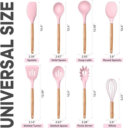 P&P CHEF Silicone Cooking Utensils Set, 8-Piece Kitchen Cooking Utensil
