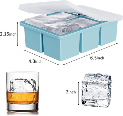 Large Ice Cube Tray for Whiskey: FDDBI Silicone Ice Cube Trays