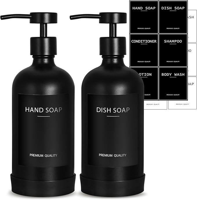 Black Glass Soap Dispenser